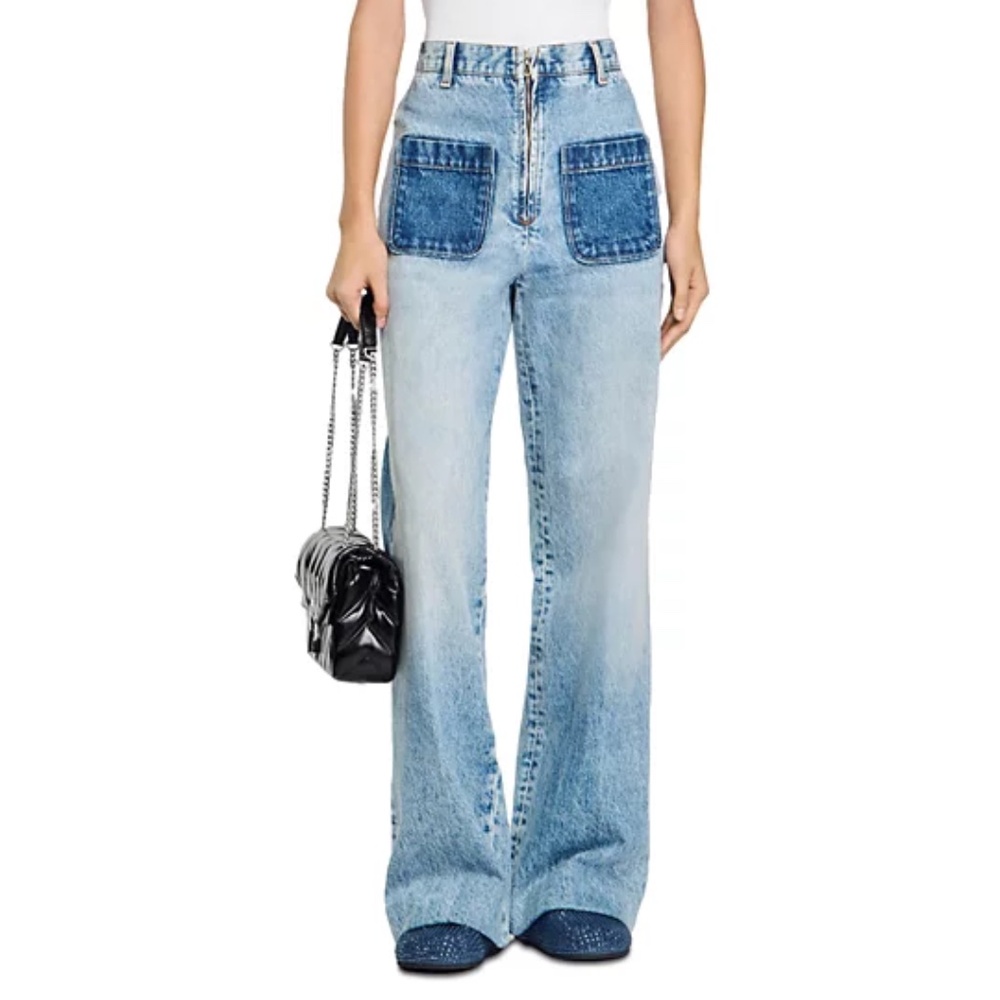 Oslone High Waisted Wide Leg Jeans in Light Blue Jean